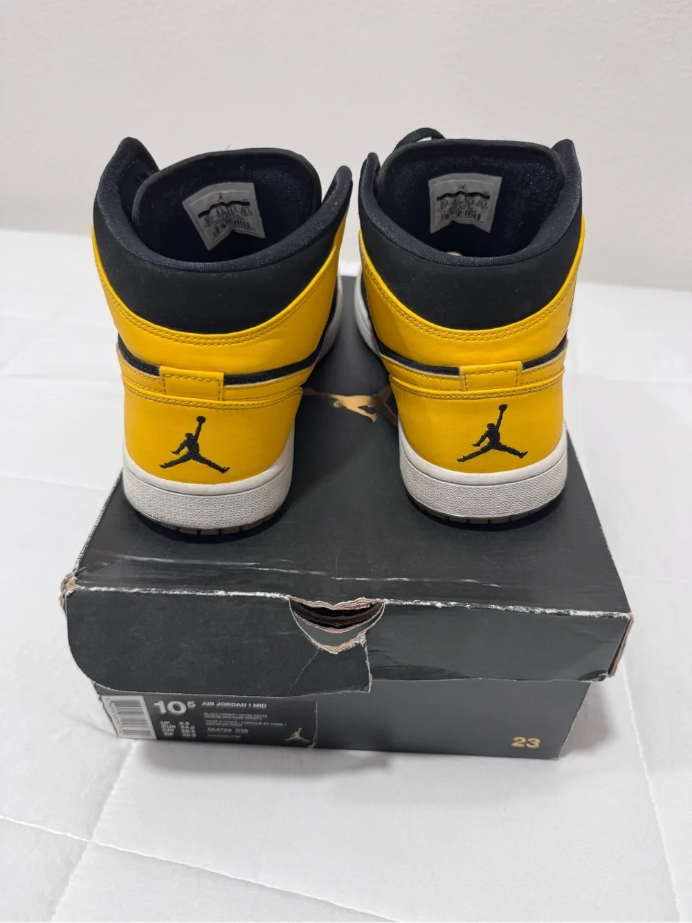 Jordan 1 Mid Black and Yellow Men's Sneakers